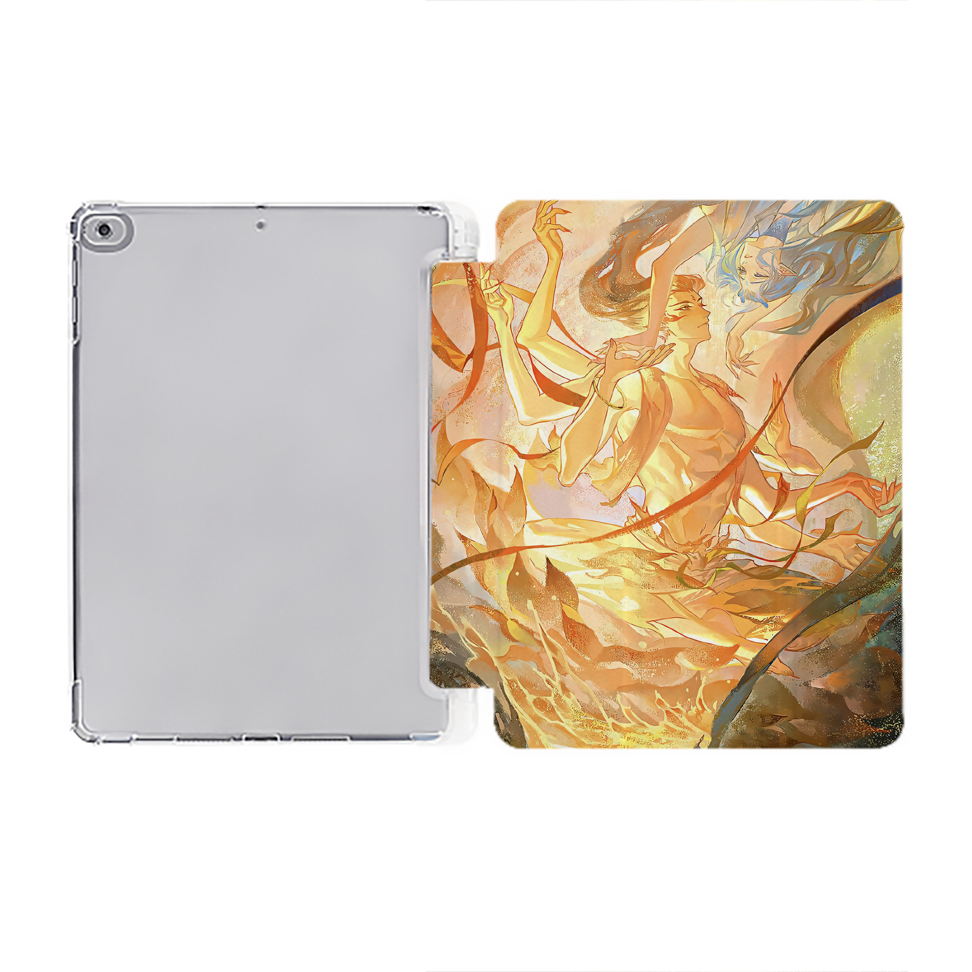 （画像用） Ne Zha 2 ナタ 魔童の大暴れ IPad ケース ペン収納付き 三つ折りスタンド PUレザー×シリコン 対応機種9.5/10.5/10.9インチ